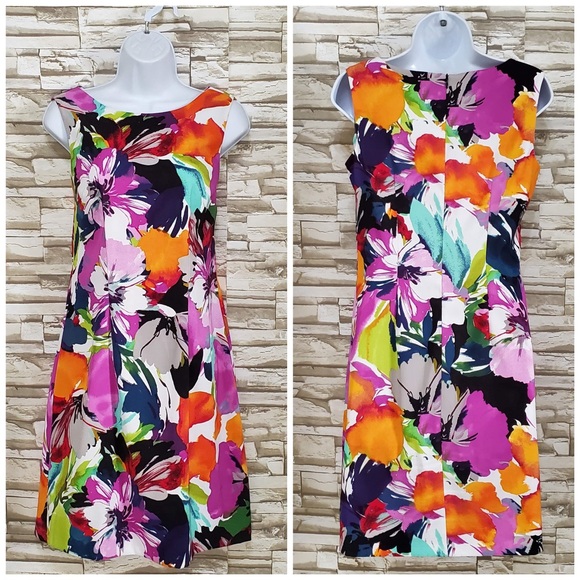 ALYX Black/Purple Floral Print Sleeveless Dress 6 - Picture 1 of 7